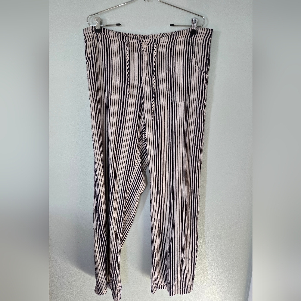 Just Living Navy Stripe Pants XL